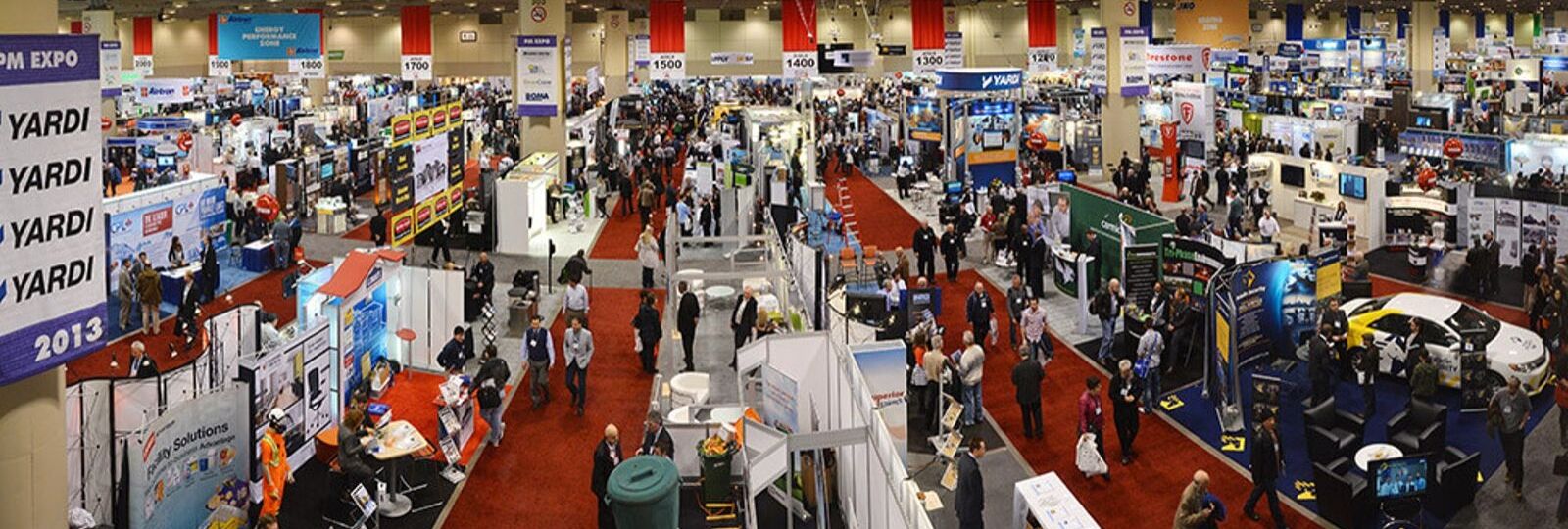 Bird's eye view of tradeshow floor at PM expo
